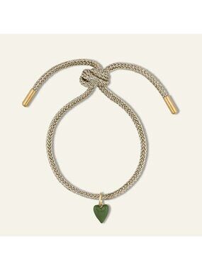 Hart Gold Lurex Bracelet with Mini Heart in Green One Size Womens Jewelry